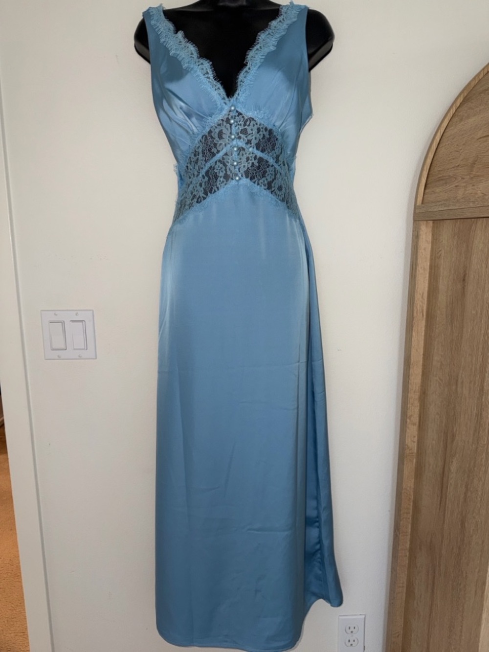Hello Molly Light Blue Lace-Trim Maxi Dress - Picture 8 of 10